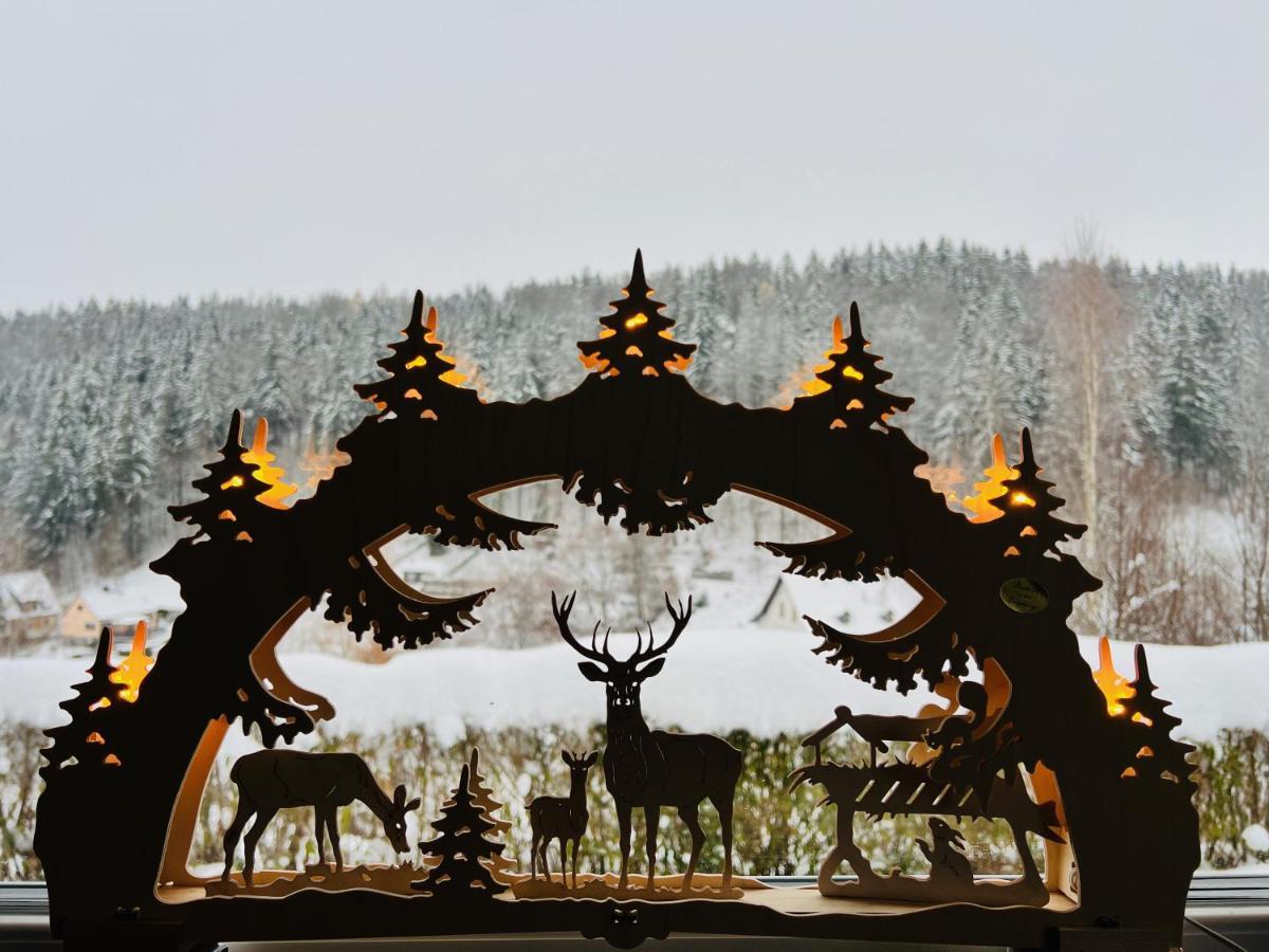 Urige Berghuette Mit Kamin Und Sauna Im Erzgebirge Nahe Schwarzwassertal Pobershau Bagian luar foto