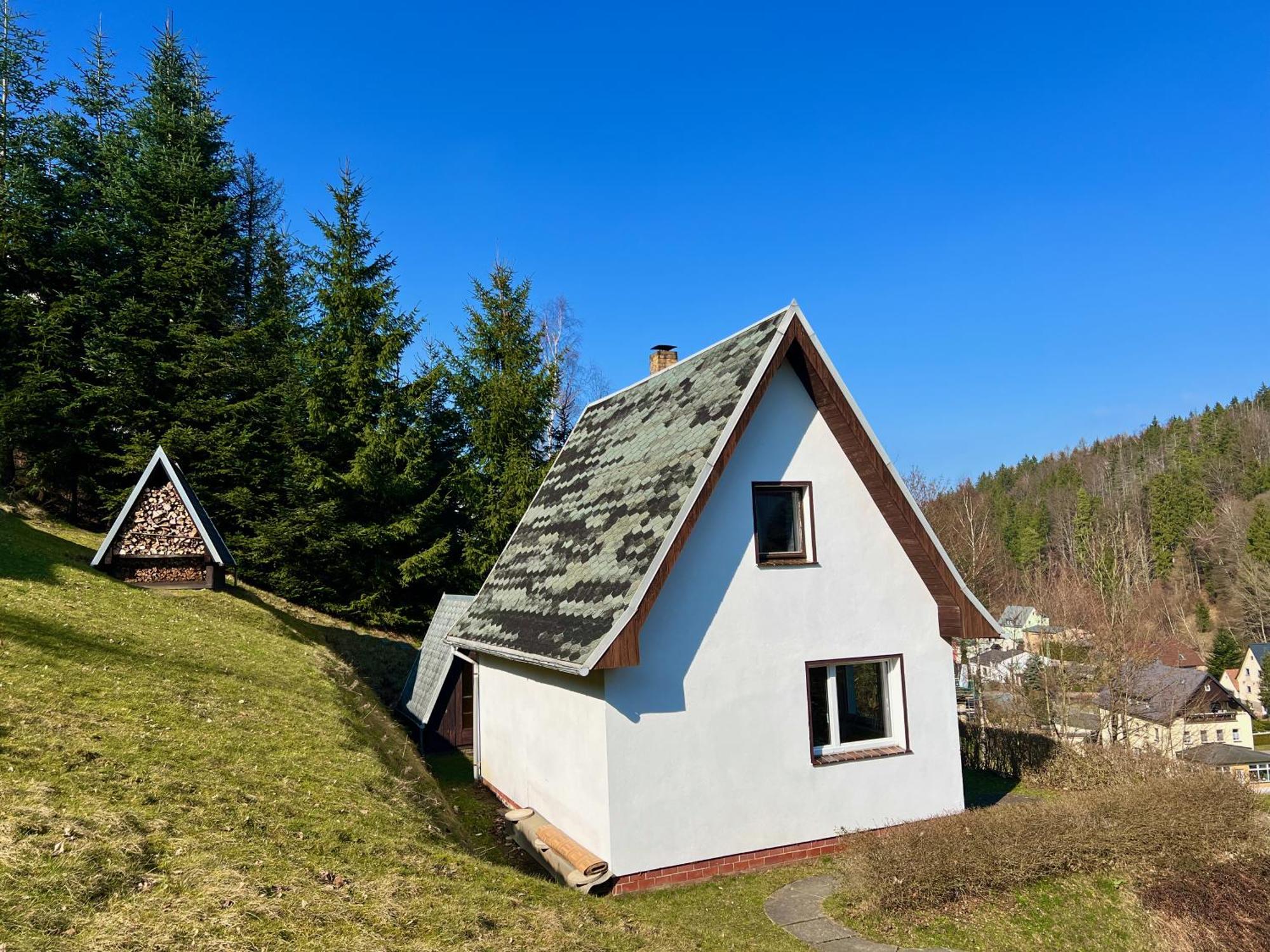 Urige Berghuette Mit Kamin Und Sauna Im Erzgebirge Nahe Schwarzwassertal Pobershau Bagian luar foto